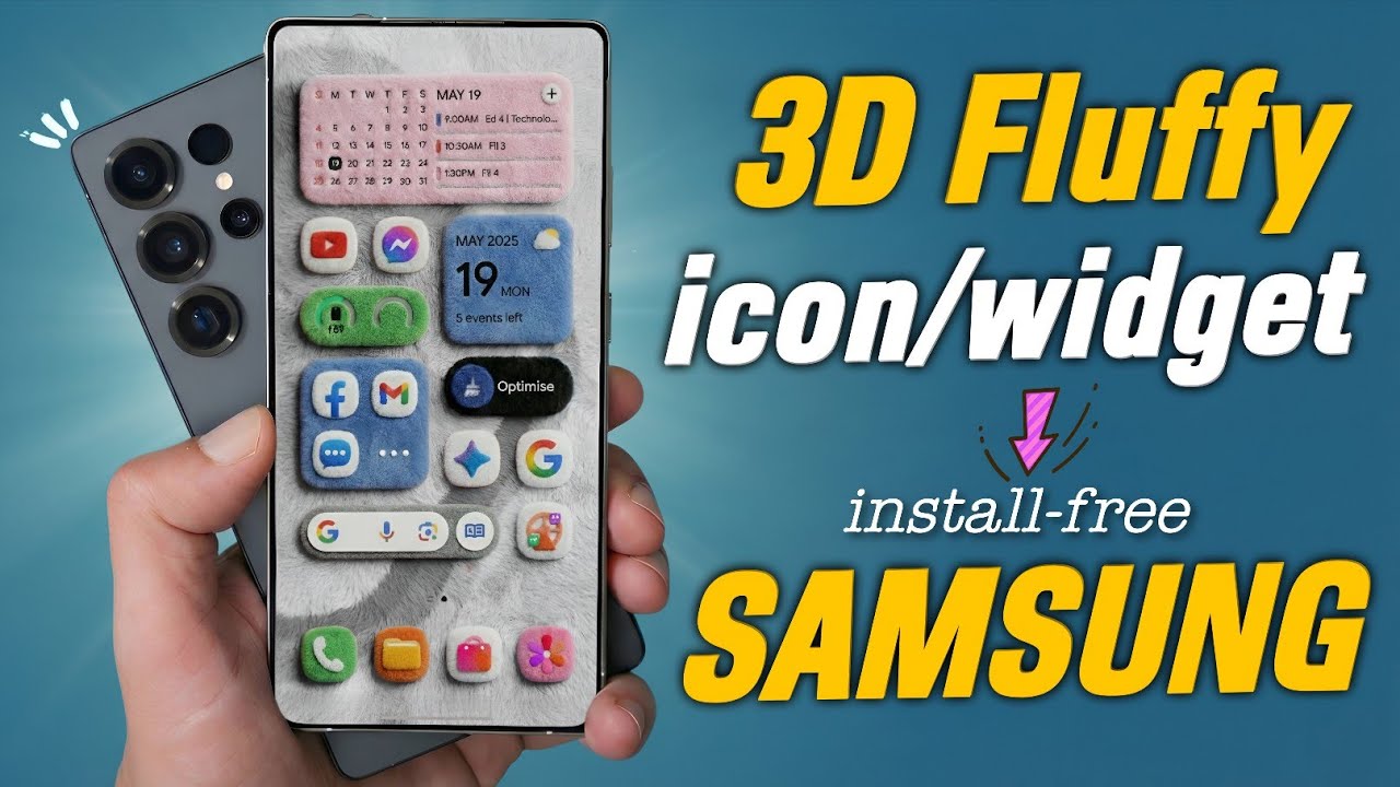Install Viral One UI 8 3D Fluffy Icons & Widgets on Galaxy 📱