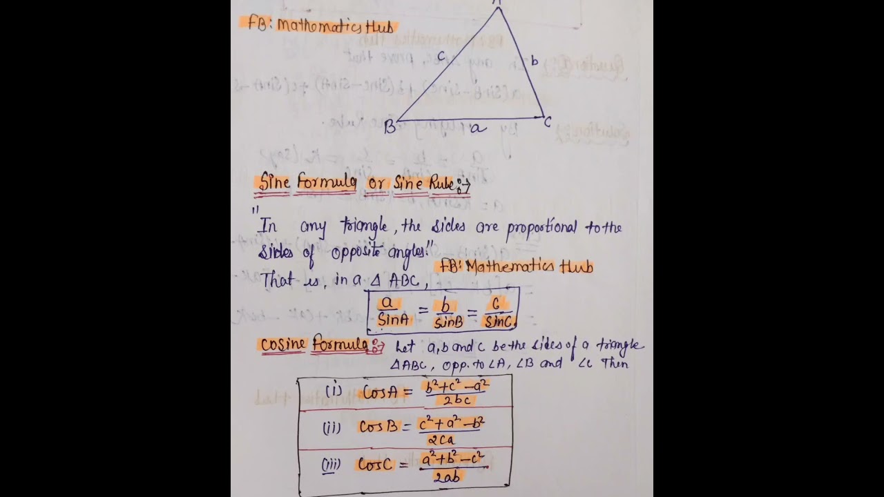 Sine and cosine rule