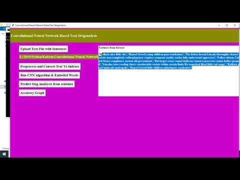 Convolutional Neural Network Based Text Steganalysis Python Project