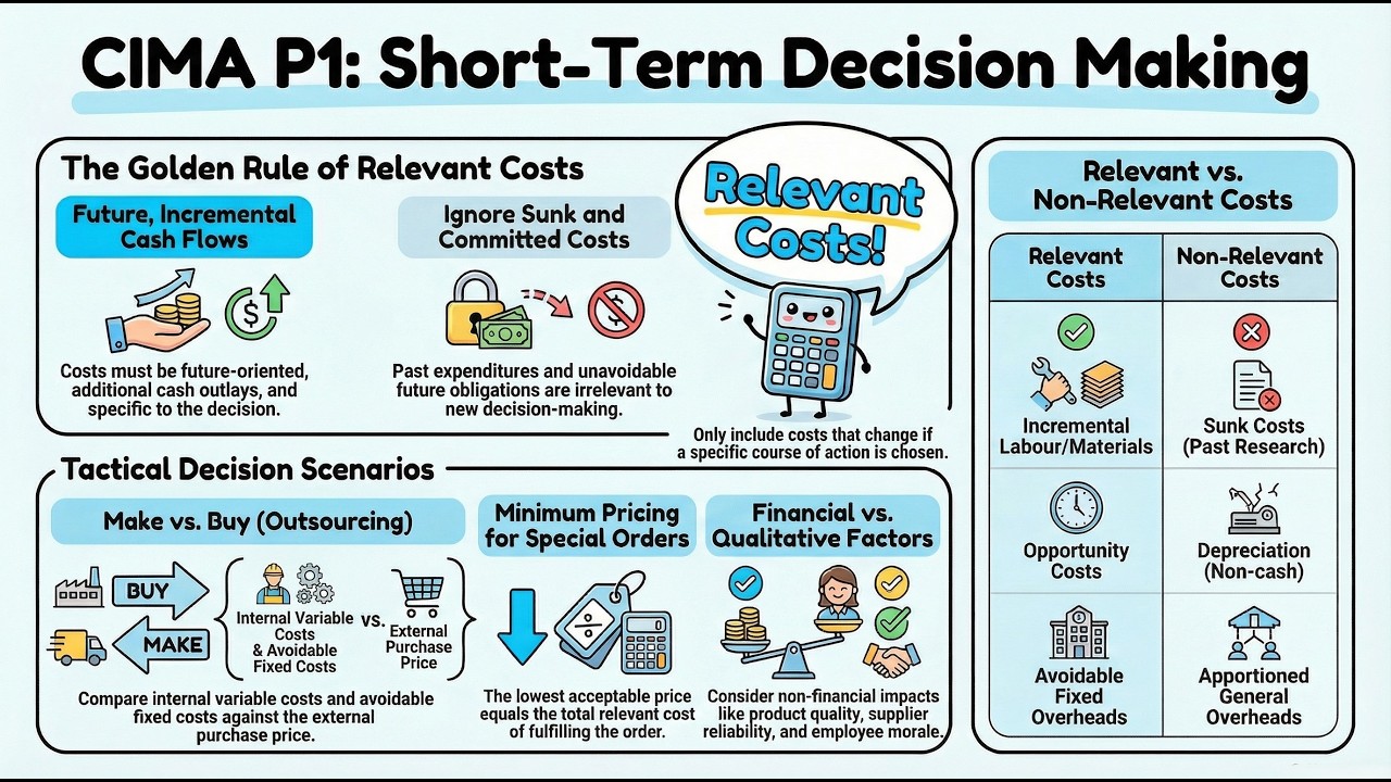 Short Term Decision Making | CIMA P1 C6 | [Summary] | #shortterm #decisionmaking #decision #cima