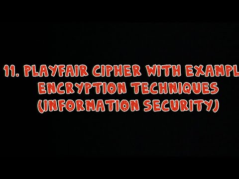 #11 Playfair Cipher with Example - Encryption Techniques | Information Technology |