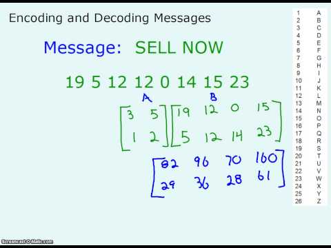 Encoding and Decoding w Matrices