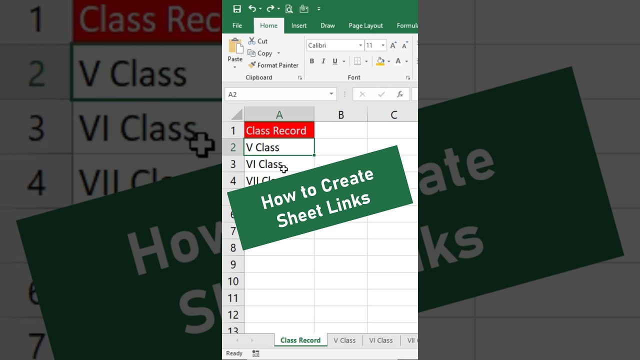 MS Excel: Create Worksheet Links Easily
