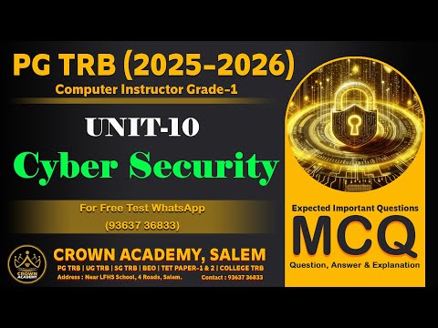 PG TRB 2025-2026 (UNIT-10 : Cyber Security) Important Questions (New Syllabus)