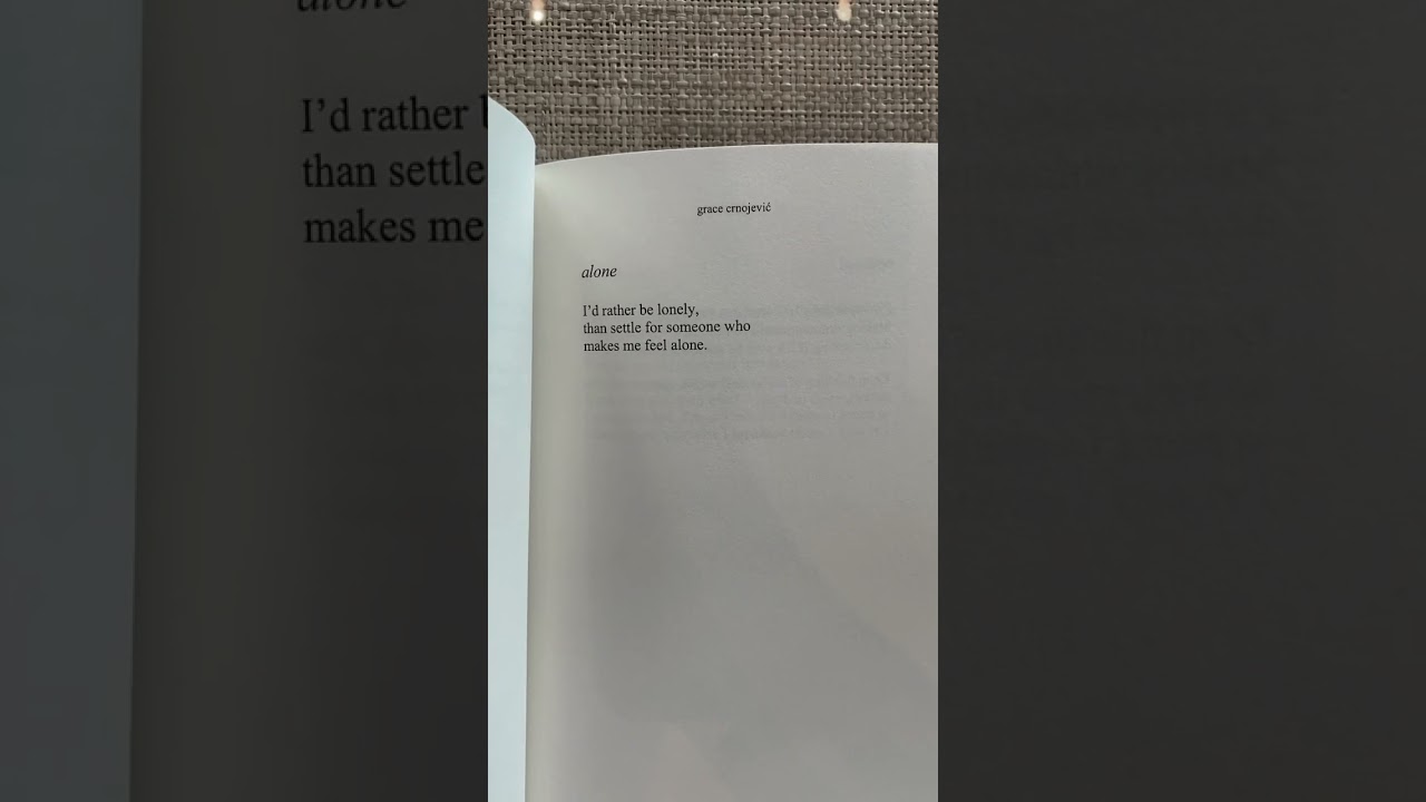Experience the Heartfelt Poem 'Alone' by Grace Crnojević 🌸 – Now in Her New Book 'Intimates'
