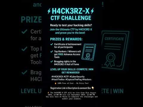 H4CK3RZ-X CTF is Here! | Register Now #CTF #CaptureTheFlag  #H4CK3RZ-X #shorts #hackersclub