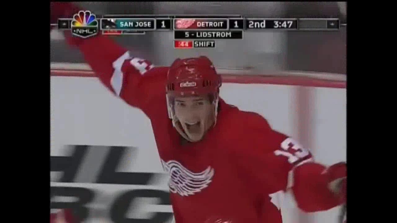 2007 Red Wings vs Sharks Playoff Highlights ๐