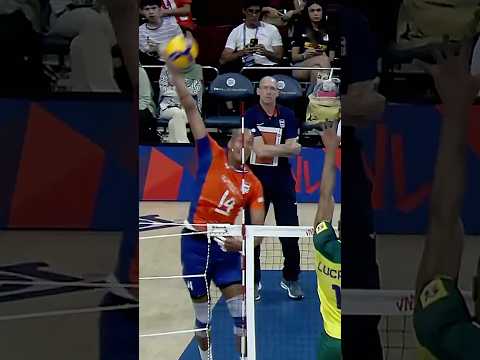 Monster spike by Nimir Abdel-Aziz 😮💨🥵 #epicvolleyball #volleyballworld #volleyball
