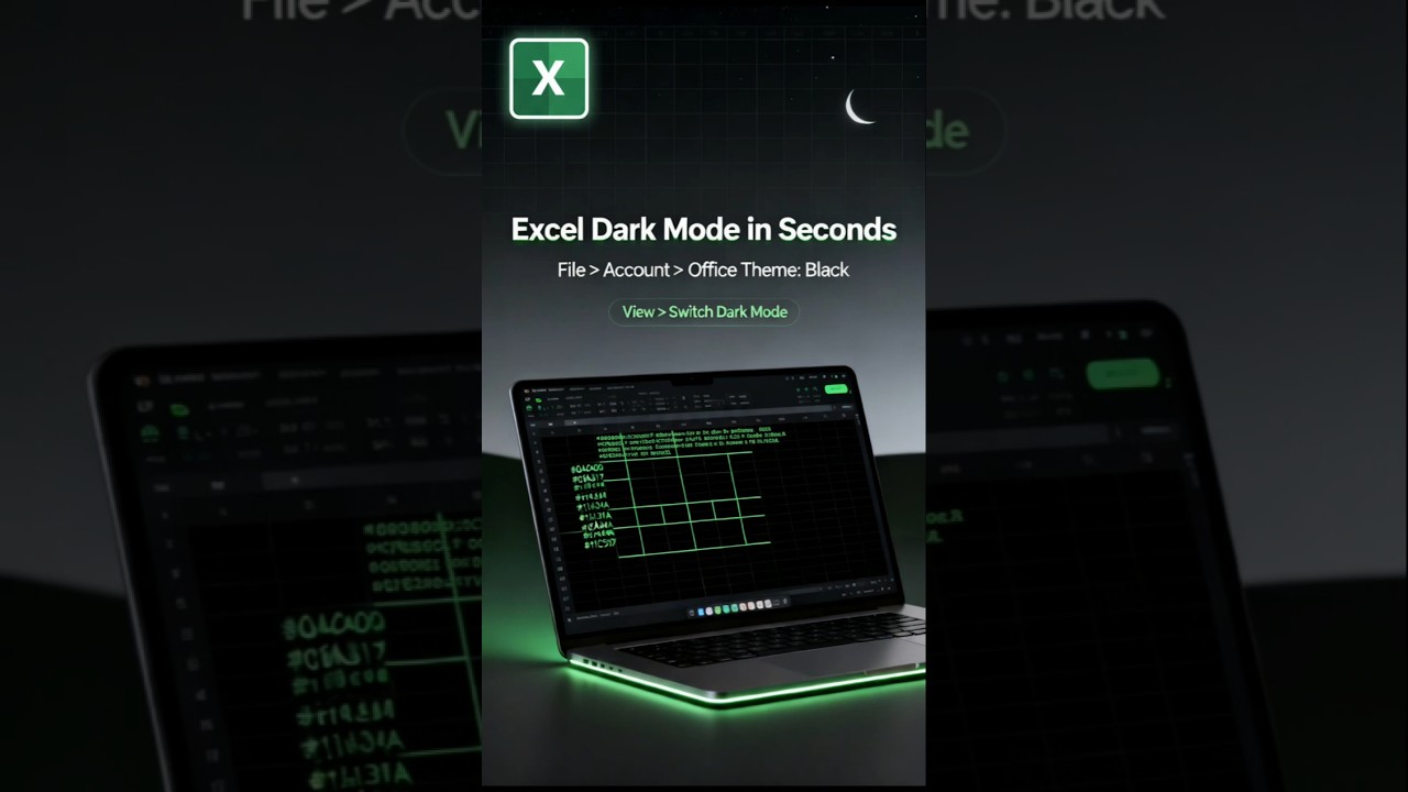 Enable Dark Mode in Excel for Night Productivity 🌙