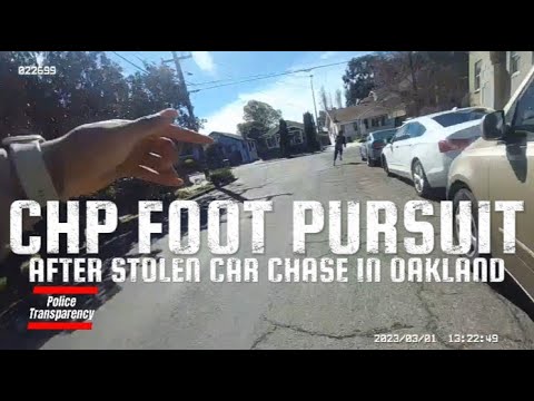 CHP Foot Pursuit After Stolen Car Chase In Oakland