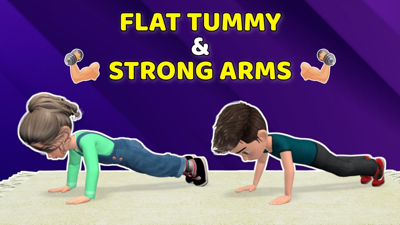 15-Minute Kids Workout: Flat Tummy & Strong Arms 💪