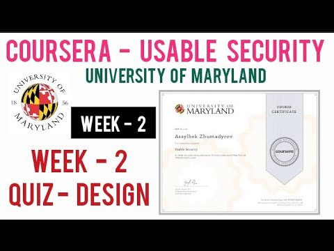 Coursera: Usable Security Week 2: Design Quiz Answers | University of Maryland Cyber Security Course