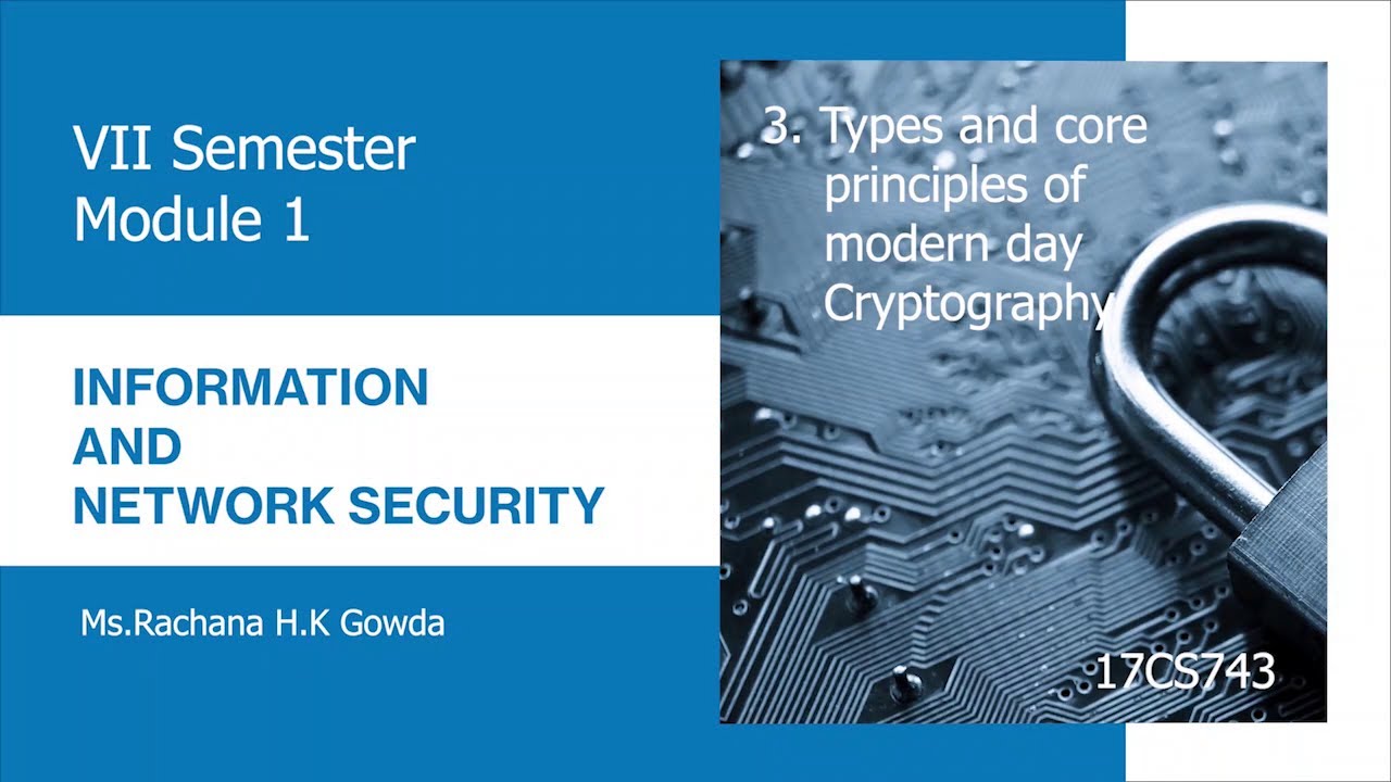 17CS743 M1 Part 2: Essential Types & Core Principles of Modern Cryptography 🔐