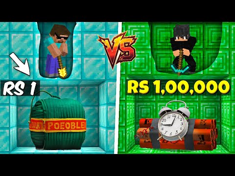 Rs1 vs Rs 1,00,000 DIWALI MINING CHALLENGE IN MINECRAFT with @ProBoiz95