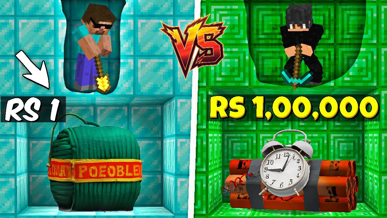Rs1 vs Rs 1,00,000 DIWALI Mining Challenge in Minecraft with @ProBoiz95 🎉