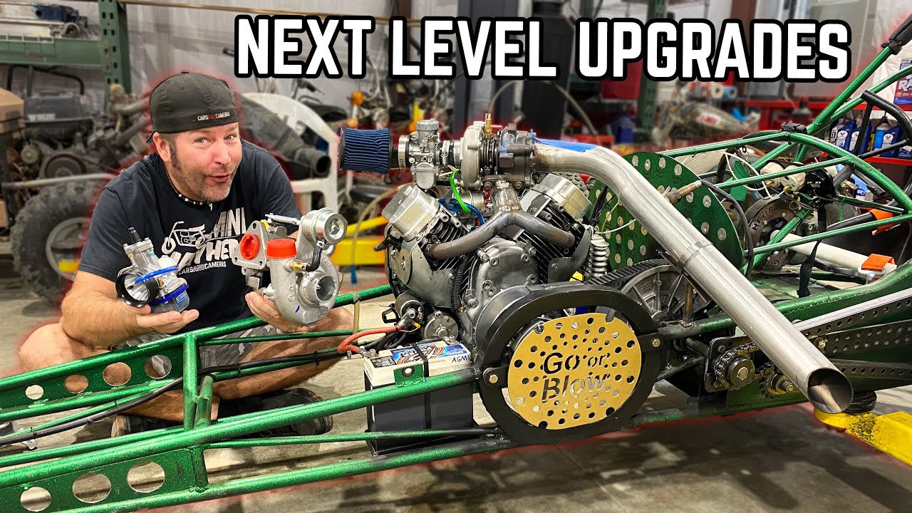 670cc V Twin Dragster gets New Turbo, Methanol Carburetor & Higher RPM Stall!