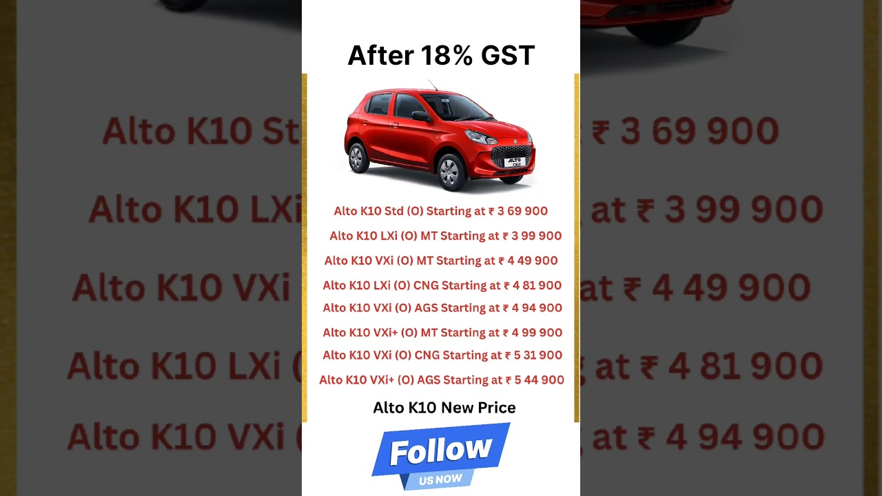 Alto K10 Price Drops Post-GST Cut 🚗