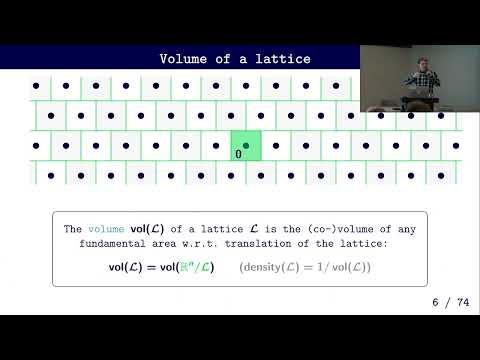 Lattice Cryptography and Cryptoanalysis (Part I), by Wessel van Woerden.