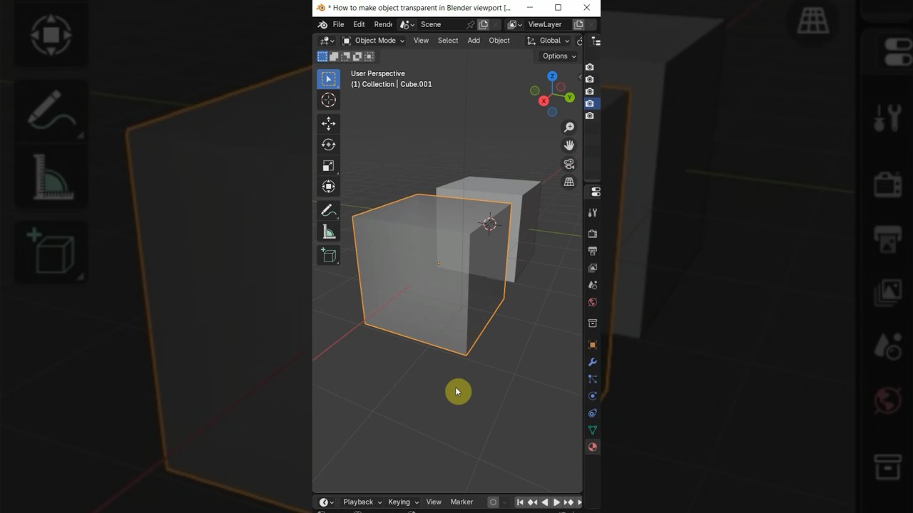 How to make object transparent in Blender viewport #3d #blender #blender3d