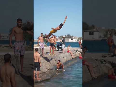 اجمل واخطر قفزات في بطاح بنزرت 🔥 #swimming #motivation #jump #summer #life #nature #bizerte