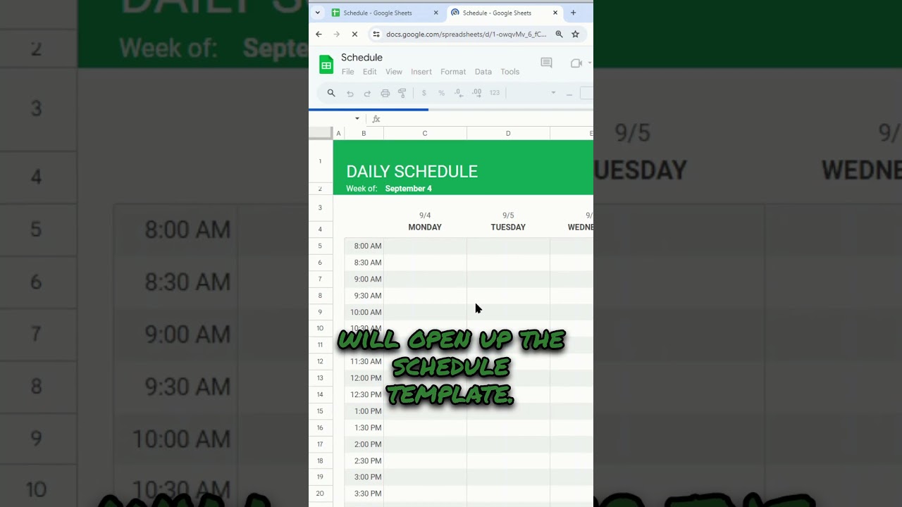 Create a Custom Weekly Schedule in Google Sheets 📅