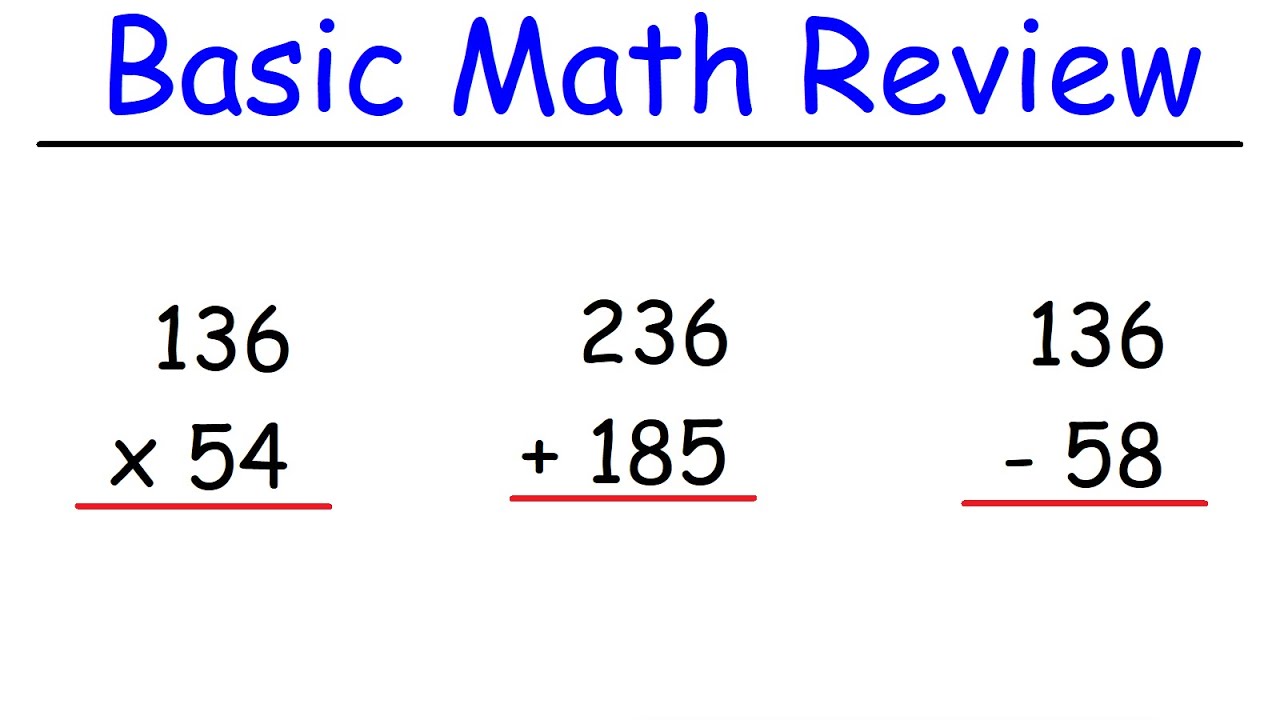 Basic Math Review: Addition, Subtraction & More