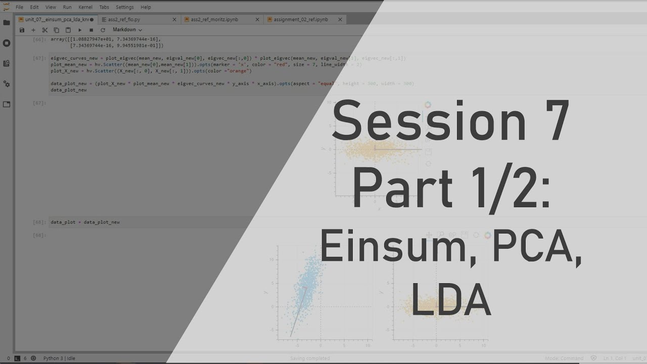 Informatik 2: Mastering Einsum, PCA & LDA – Session 7 Part 1/2 📊