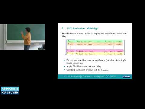 COSIC seminar "Fast Transciphering via Batched and Reconfigurable LUT Evaluation" (Leonard Schild)