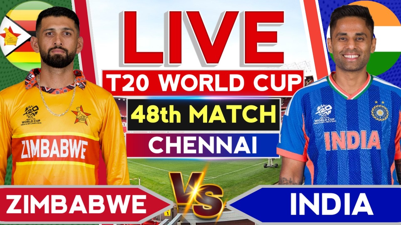 🔴Live - India vs Zimbabwe T20 WC 48th T20 | Cricket Score & Commentary,T20 WC Live | Ind vs Zim Live