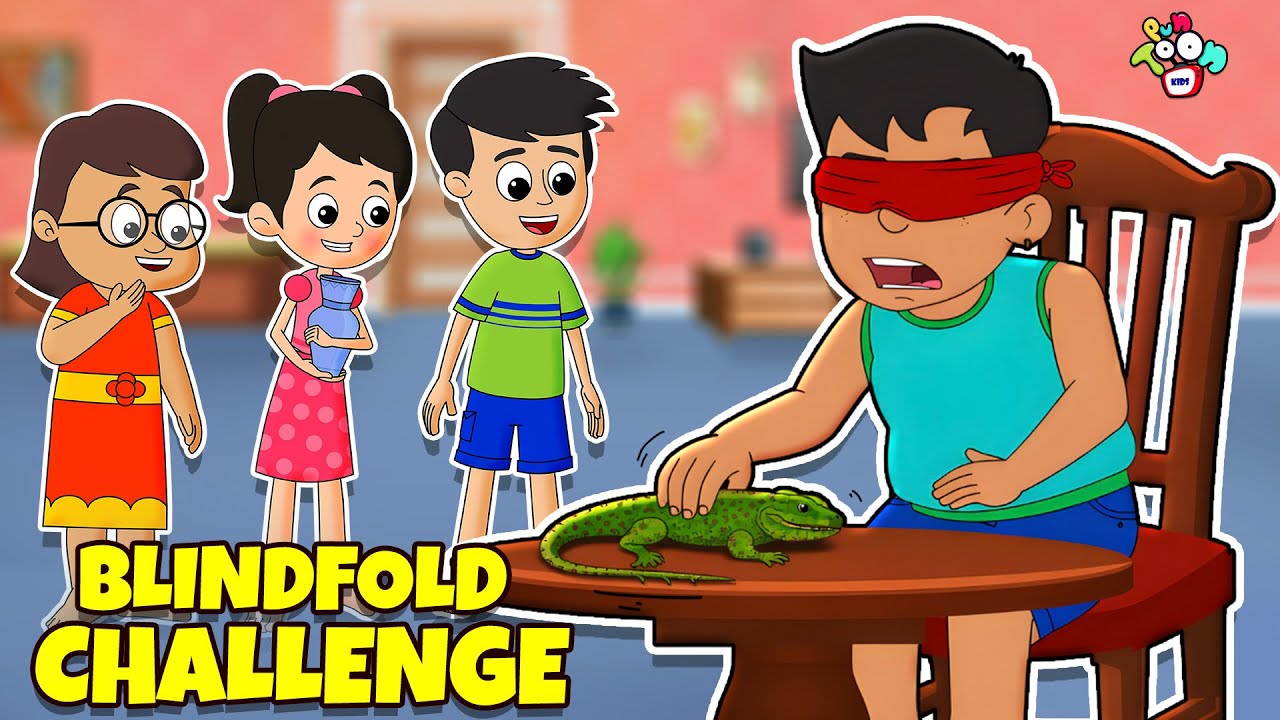 Blindfold Challenge | Cartoon for kids | Games and Fun | Hindi Kahaniya | PunToon Kids Hindi