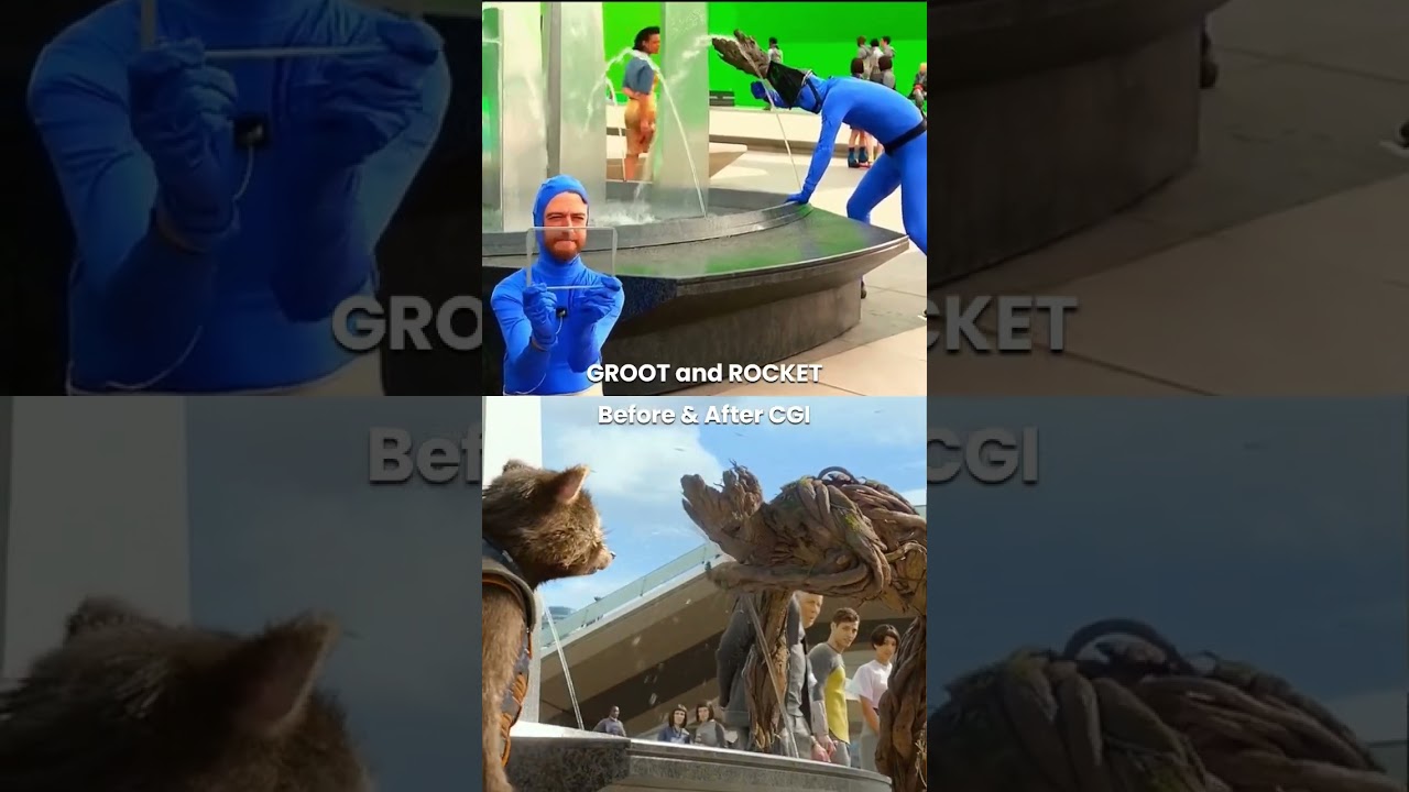 ROCKET & GROOT Behind the Scenes: Stunning Before & After CGI Transformation 🚀🌱