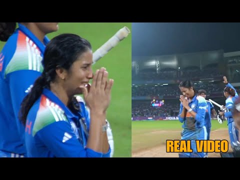 Indian Women's Team celebration after winning, Jemimah Rodrigues crying, Ind vs Aus Semi Final 2025