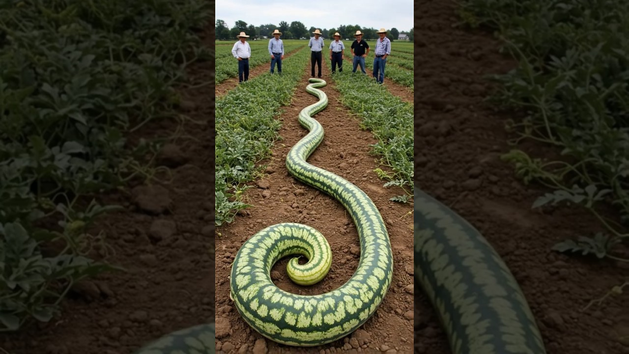 Farmers Harvest Unique Snake-Shaped Watermelons 🍉