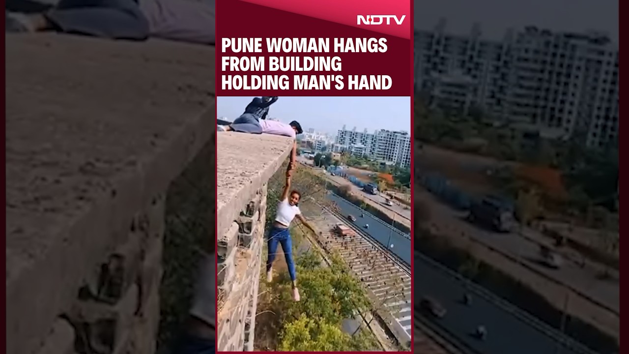 Pune Woman Hangs from Building for a Reel 🎥
