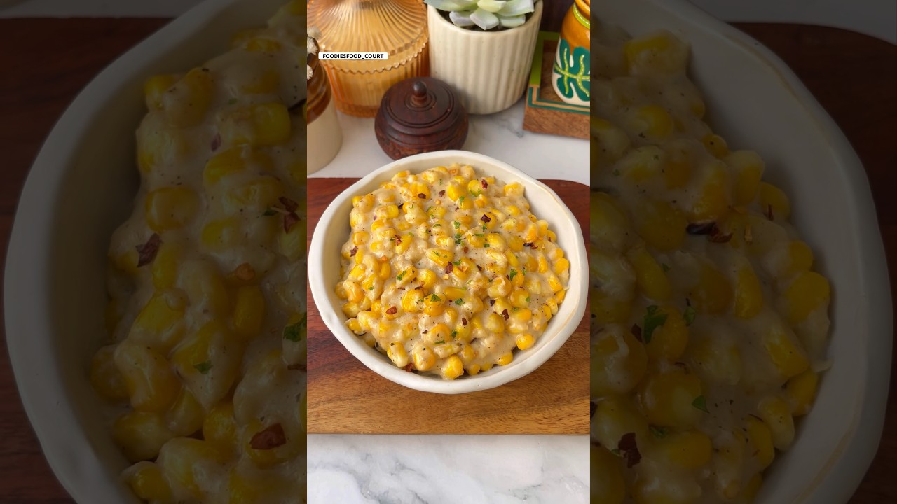 Creamy Cheesy Corn Recipe😍 #shorts #corn #trending