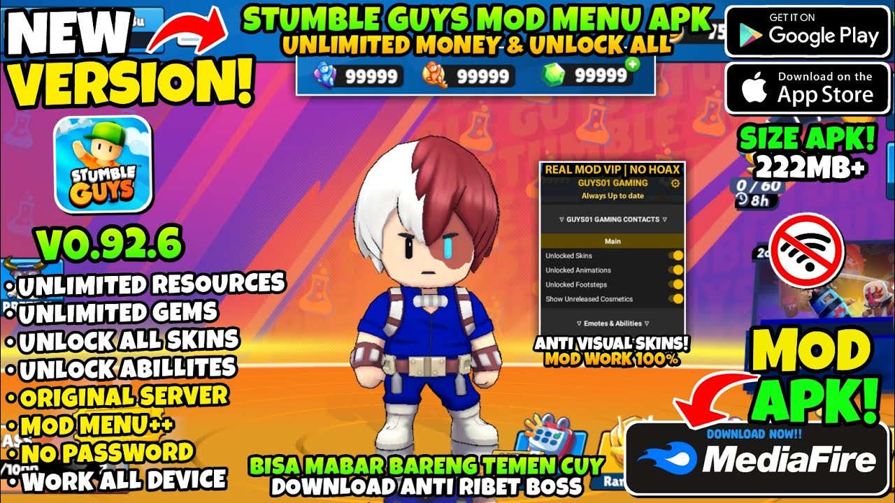 Stumble Guys Mod Apk v0.92.6 - Unlock All Skins & Abilities