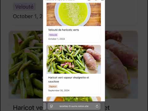 Blog de recettes avec Notion