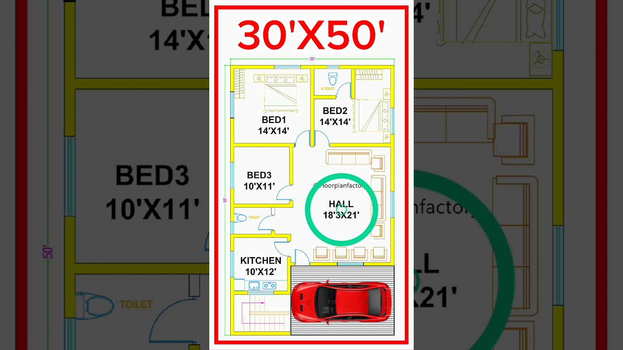 30x50 East-Facing 3BHK Vastu Home Plan 🏡