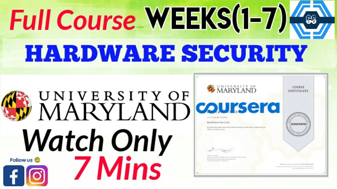 Ultimate Guide: Coursera Hardware Security Quiz Answers (Weeks 1-7) π