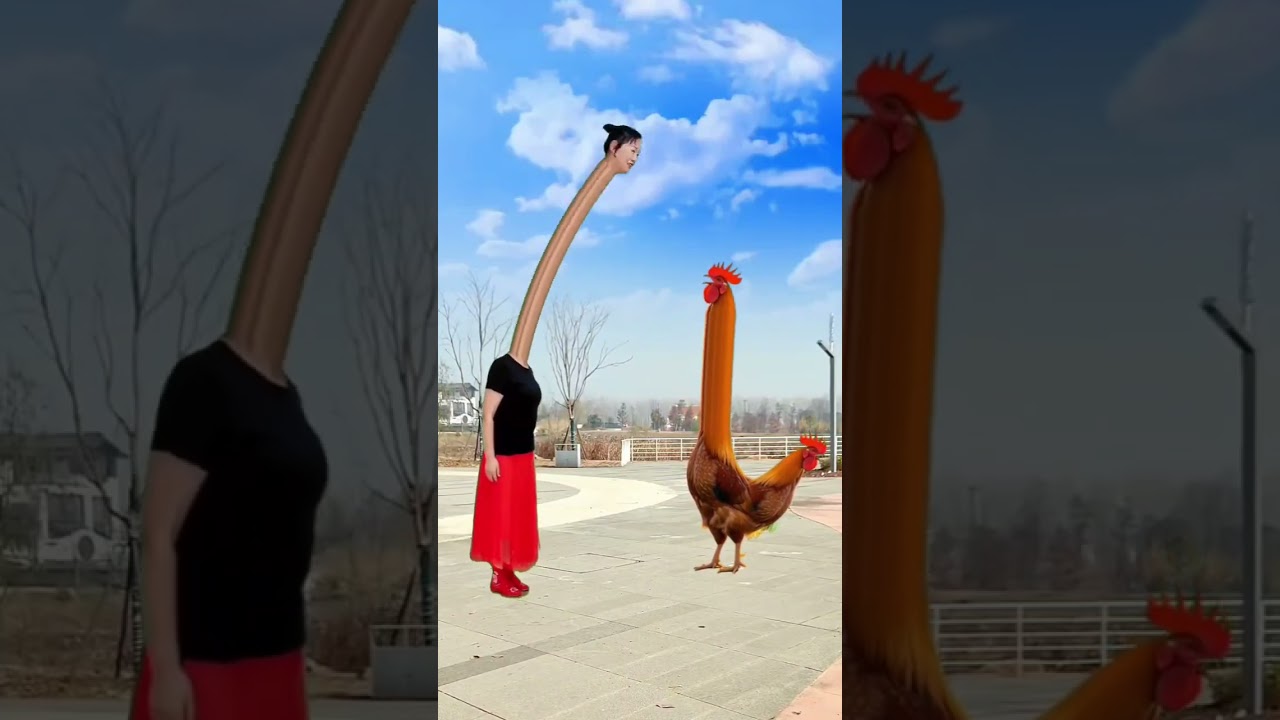 Two-Headed Rooster Pecks and Attacks 🐓