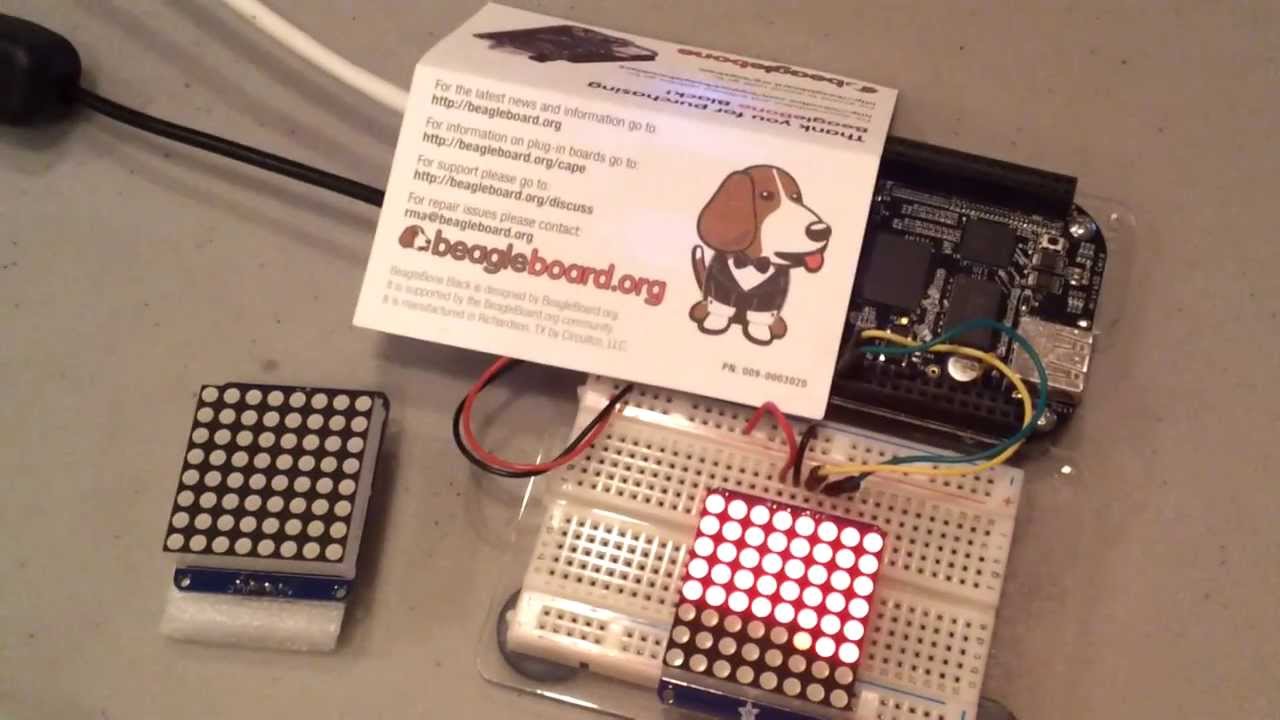 Control Adafruit 8x8 LED Matrix with BeagleBone 🖥️