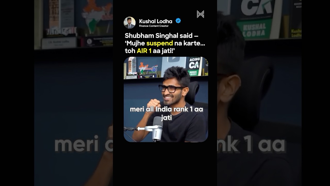 Shubham Singhal Missed CA Rank 1 🏆