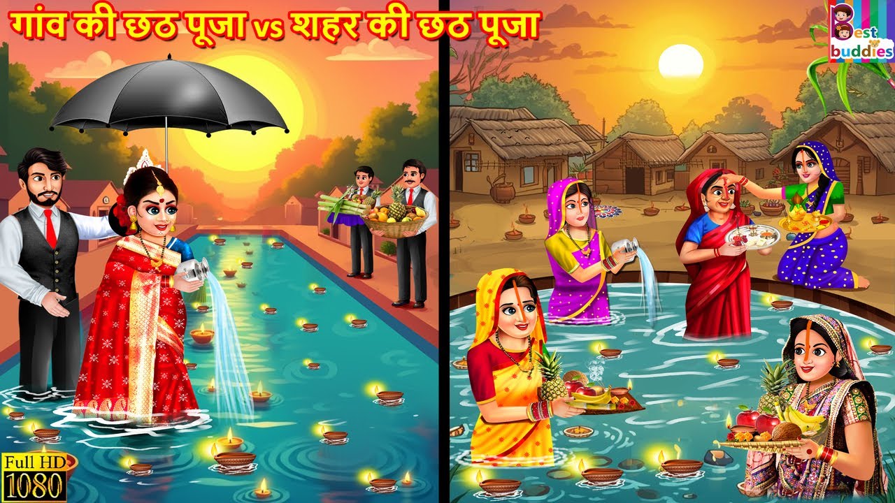 गांव और शहर की छठ पूजा का तुलना 🪔