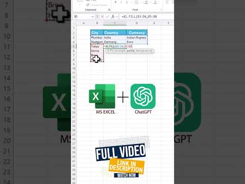 ChatGPT In Excel Shorts #2 #dataanalysis #excelfansonly #excelforbeginners #tutorial