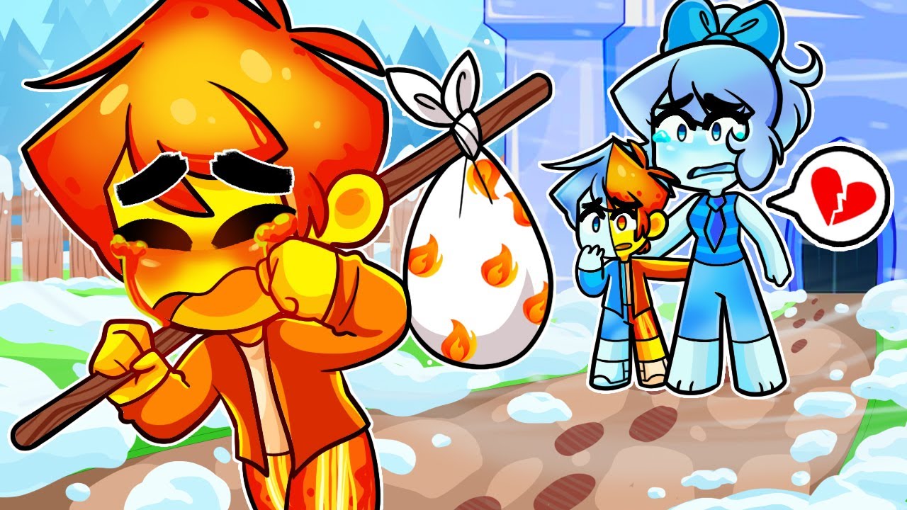 ¡CHICO DE FUEGO ABANDONA A SU FAMILIA EN MINECRAFT!😭🔥💔CHICO DE FUEGO DEJA A CHICA DE HIELO Y SU HIJO