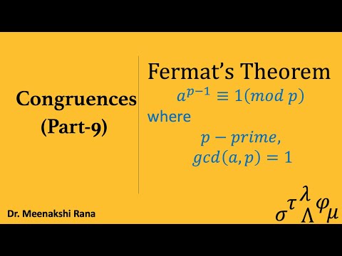 Congruences | Part 9| Fermat's Theorem