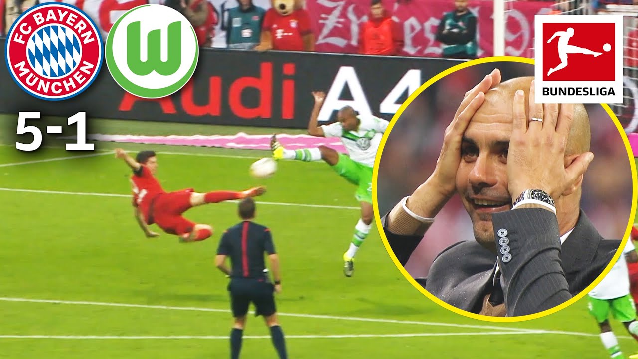 5 Robert Lewandowski's Legendary 5-Goal Haul in 9 Minutes ⚽ | Bayern vs. Wolfsburg 2015