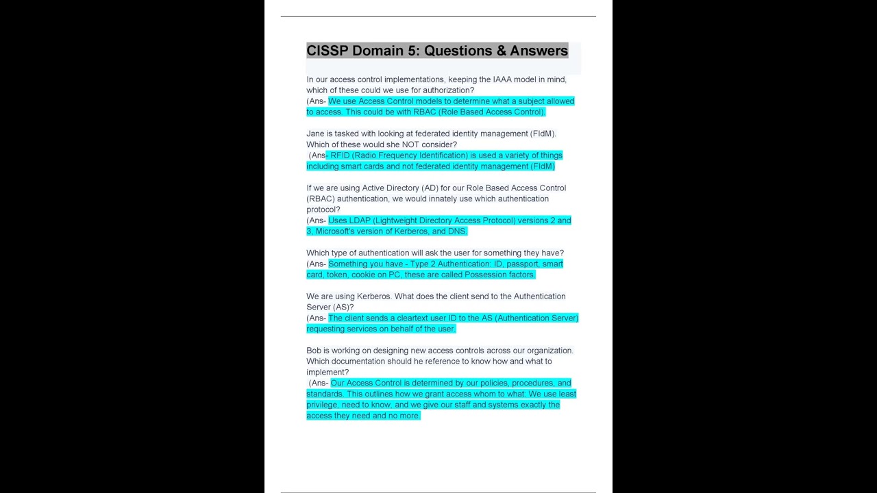 Master CISSP Domain 5 with Proven Questions & Answers π