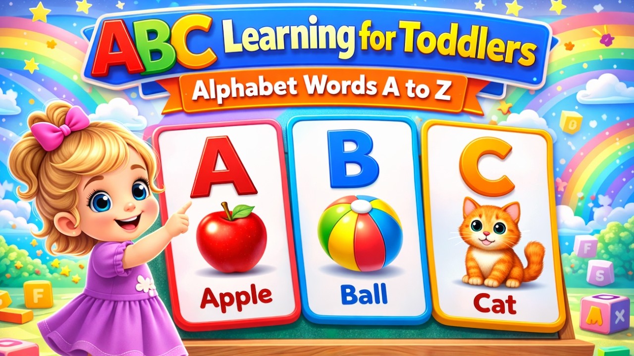 ABC Learning for Toddlers | Learn Alphabet Words A to Z | ABC Flashcards for Babies and Toddlers