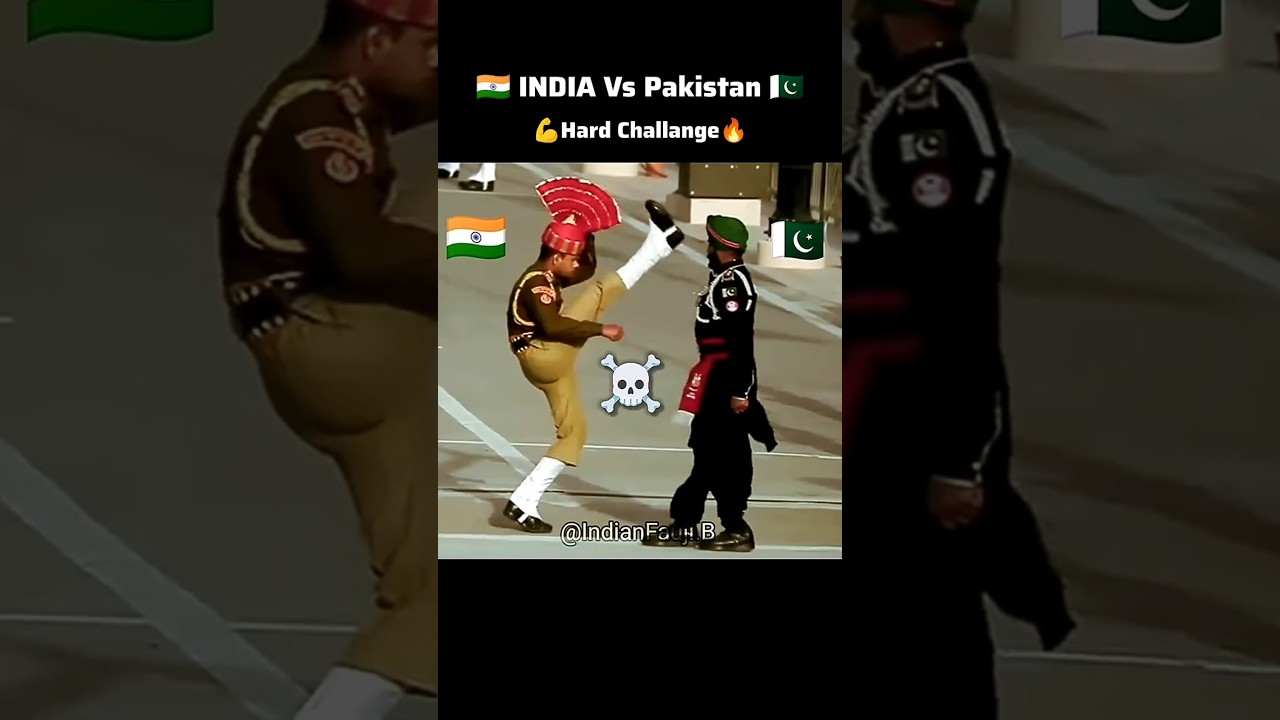 Pakistan Vs India Most Difficult Wagah Border Parade Challenge🔥💪☠️ #pakistan #india #army #bsf